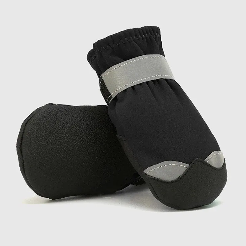 4pcs Anti-Slip Pet Shoes  Waterproof Reflective Dog Boots