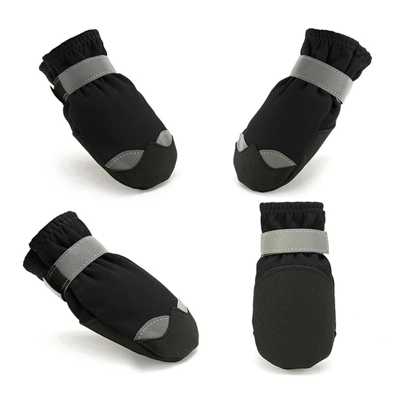 4pcs Anti-Slip Pet Shoes  Waterproof Reflective Dog Boots