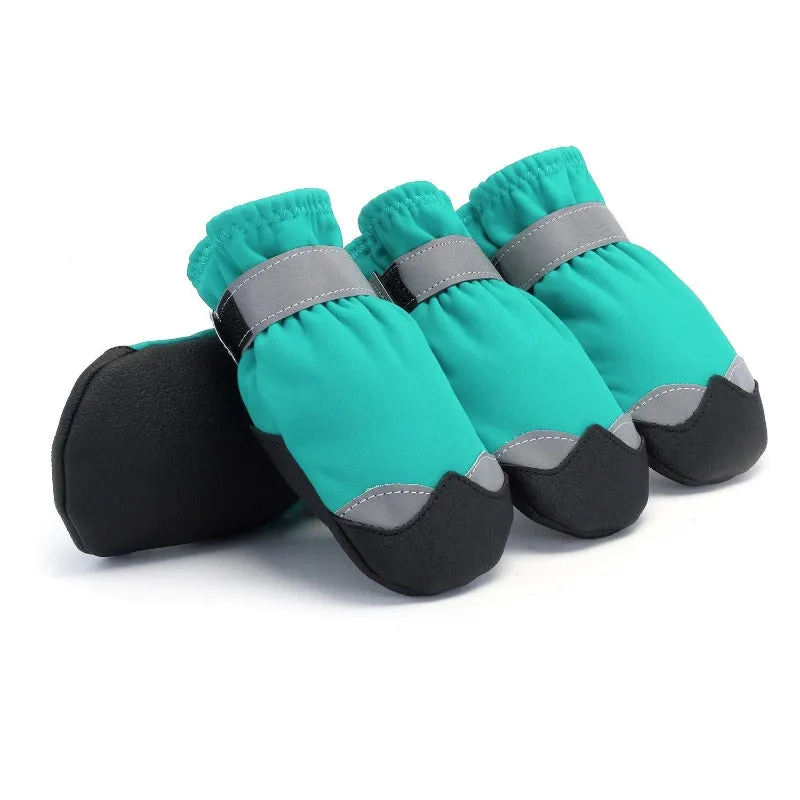 4pcs Anti-Slip Pet Shoes  Waterproof Reflective Dog Boots