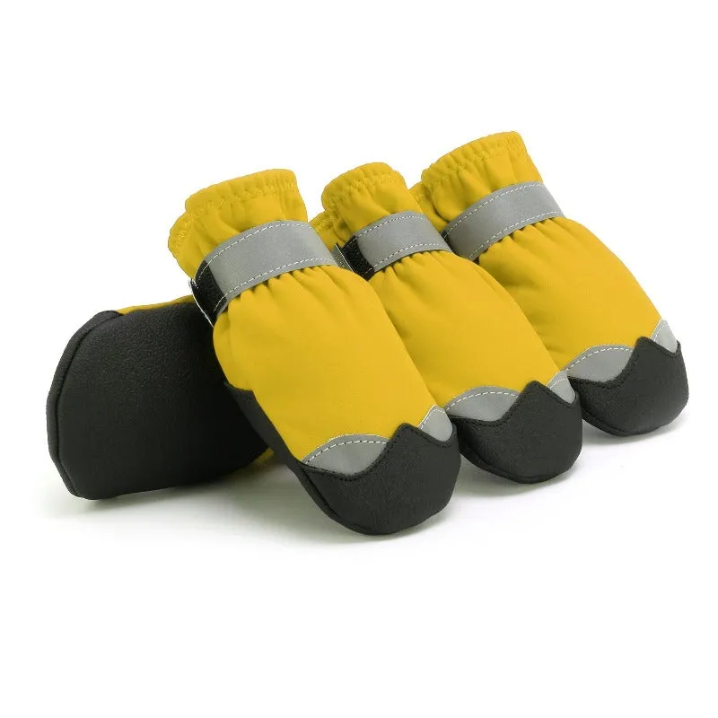 4pcs Anti-Slip Pet Shoes  Waterproof Reflective Dog Boots