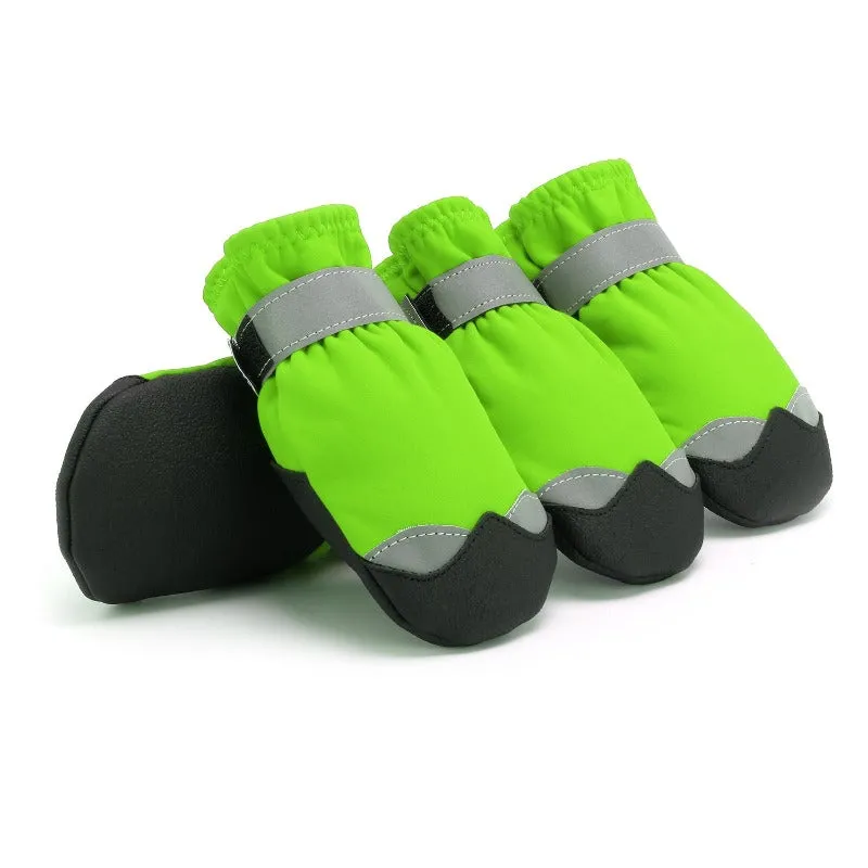 4pcs Anti-Slip Pet Shoes  Waterproof Reflective Dog Boots