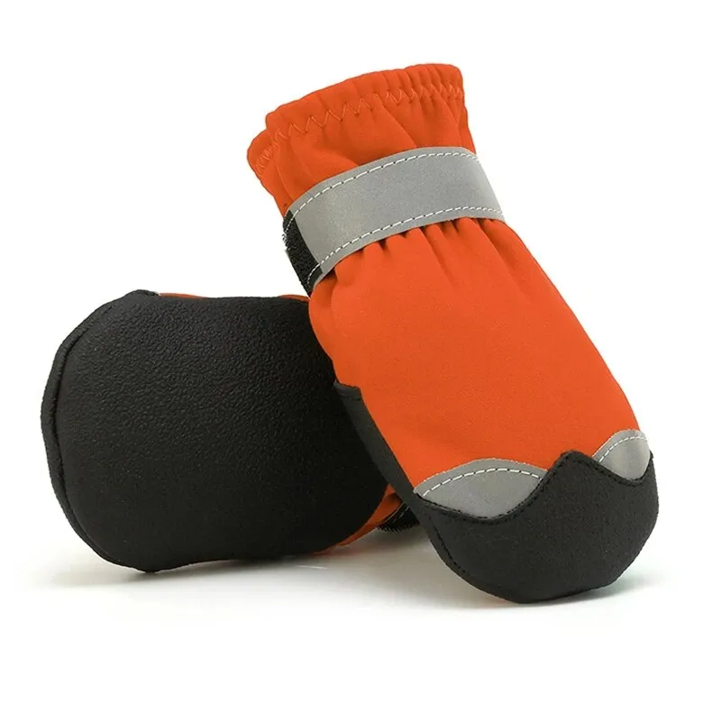 4pcs Anti-Slip Pet Shoes  Waterproof Reflective Dog Boots