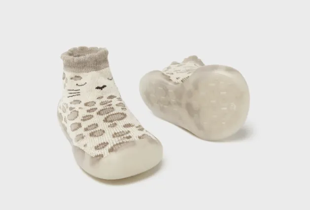 9679  Mayoral Baby Girls Mayoral Ankle Sock Shoe - Milk Leopard