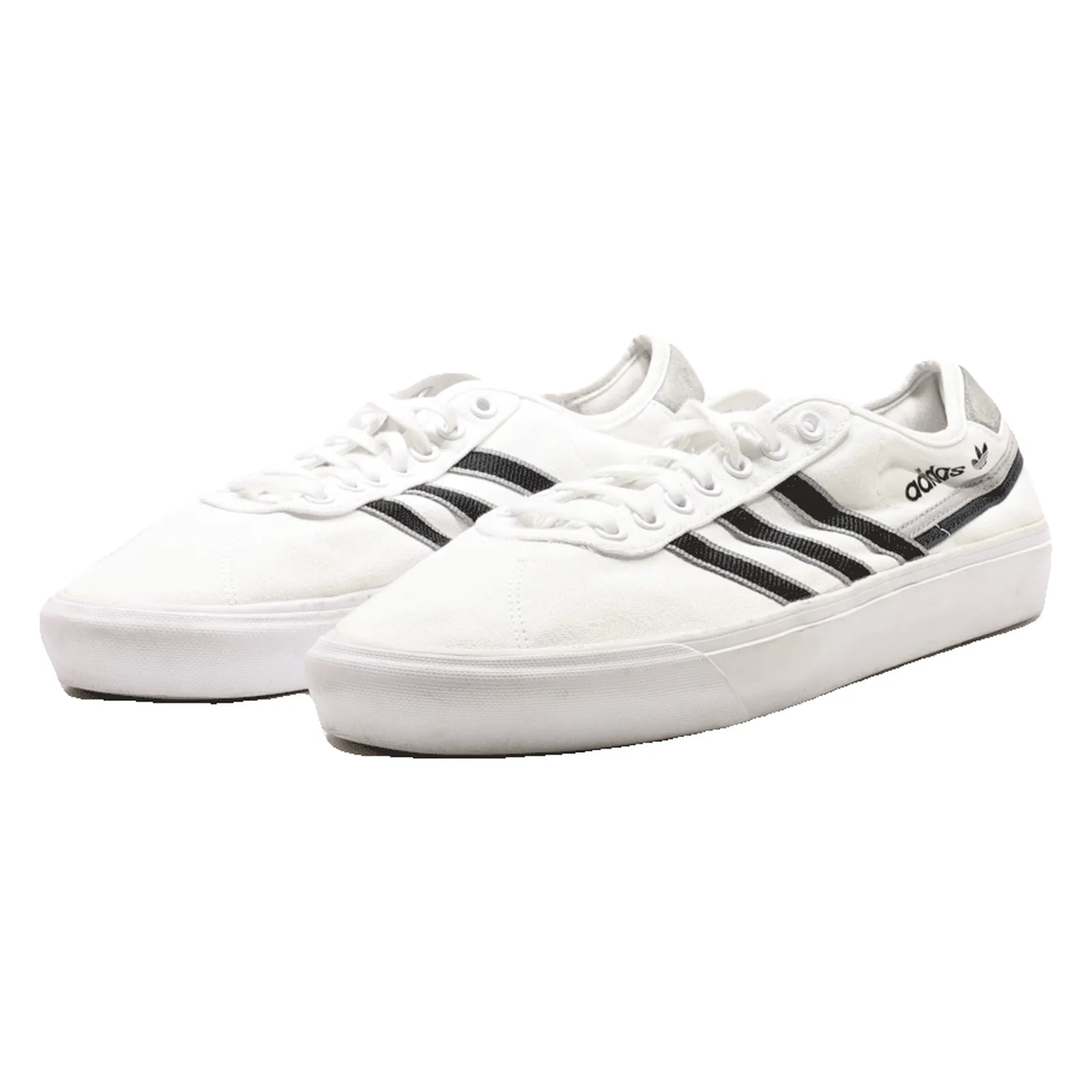 ADIDAS Low Top Trainers White Canvas Mens UK 11