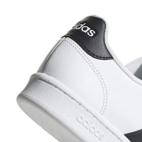 adidas mens Grand Court Sneaker, White/Core Black/White, 9.5 US