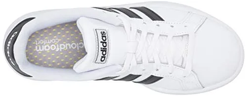 adidas mens Grand Court Sneaker, White/Core Black/White, 9.5 US