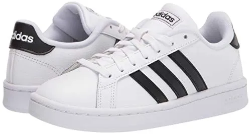 adidas mens Grand Court Sneaker, White/Core Black/White, 9.5 US