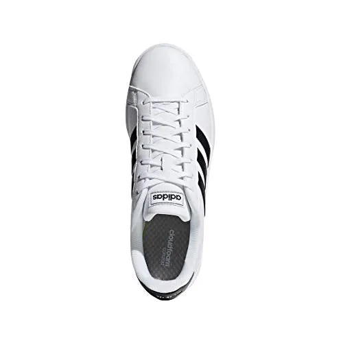 adidas mens Grand Court Sneaker, White/Core Black/White, 9.5 US