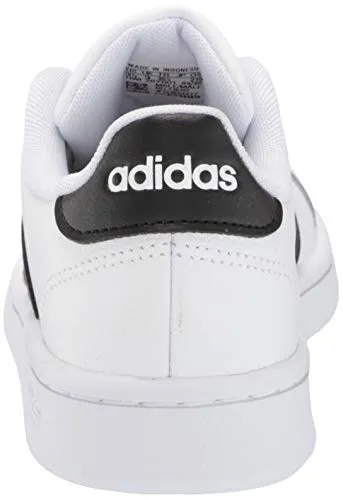 adidas mens Grand Court Sneaker, White/Core Black/White, 9.5 US
