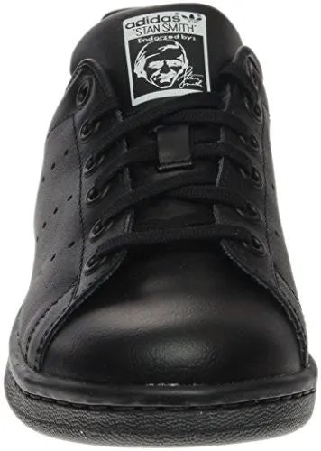 adidas Performance Stan Smith J Tennis Shoe (Big Kid), Black/Black/Running White, 4.5 M US Big Kid