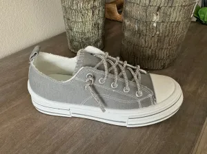 Aman Edgy Lace Up Women's Sneaker In Grey