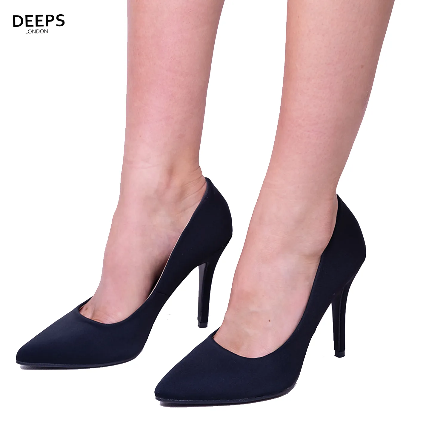 AMARA LYCRA STILETTO HIGH HEEL POINTED TOE PUMPS BEIGE