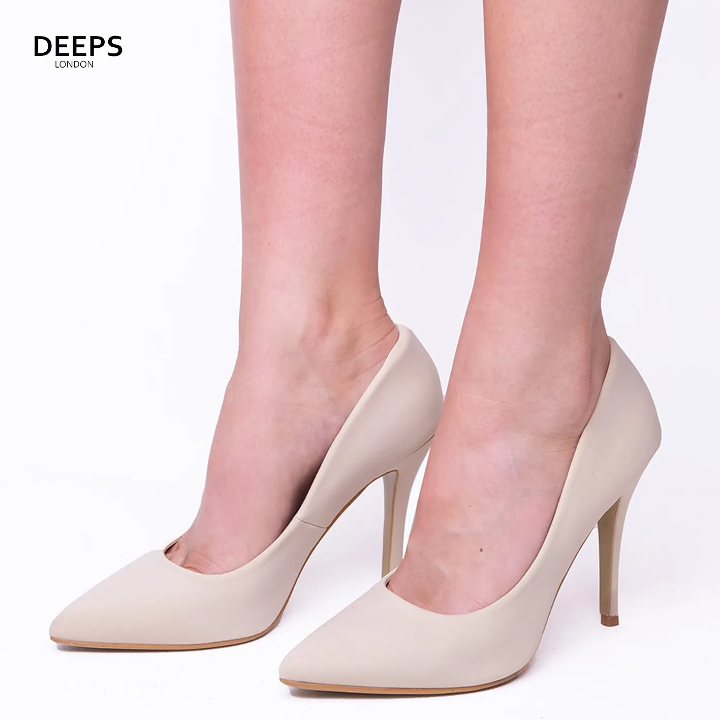 AMARA LYCRA STILETTO HIGH HEEL POINTED TOE PUMPS BLACK