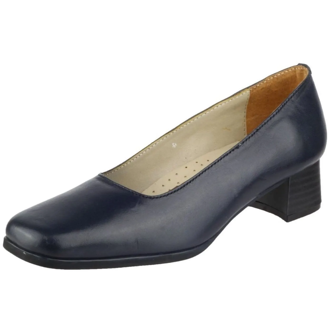 Amblers Walford Navy Ladies Leather Shoes