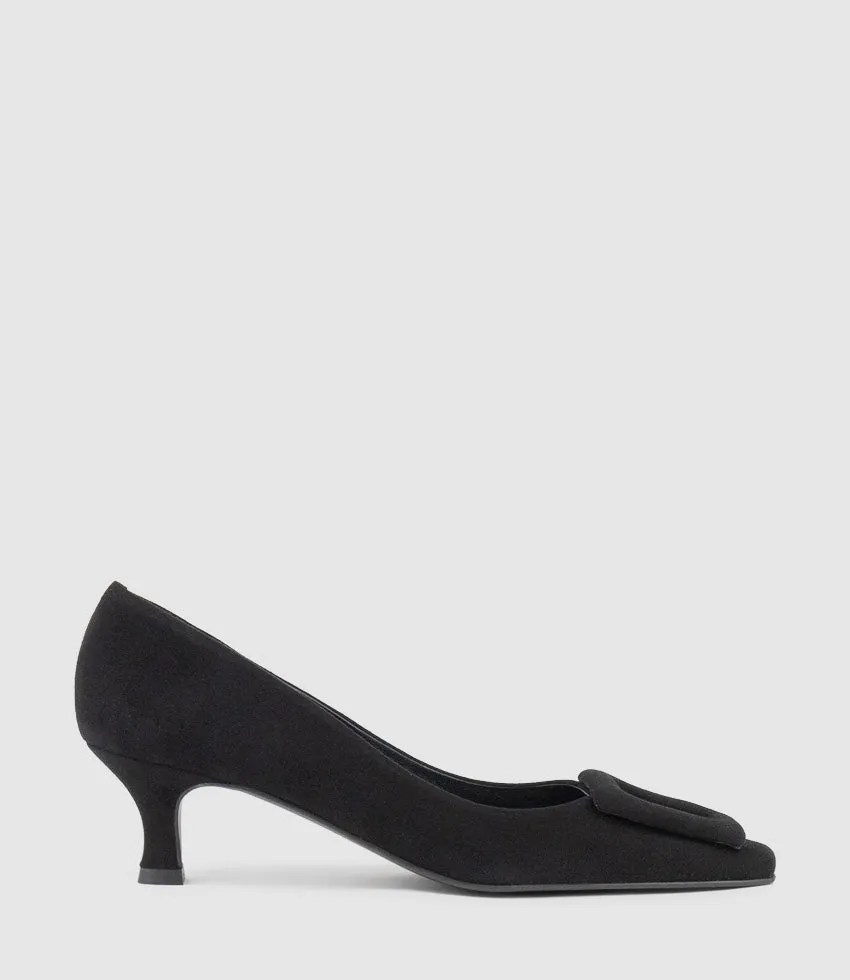 ASTRA60 Pump with Trim in Black Suede