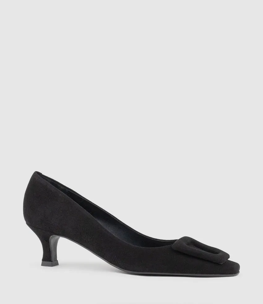 ASTRA60 Pump with Trim in Black Suede