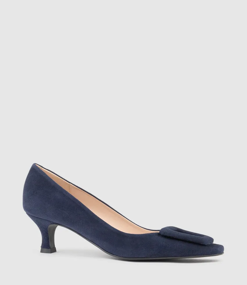 ASTRA60 Pump with Trim in Navy Suede