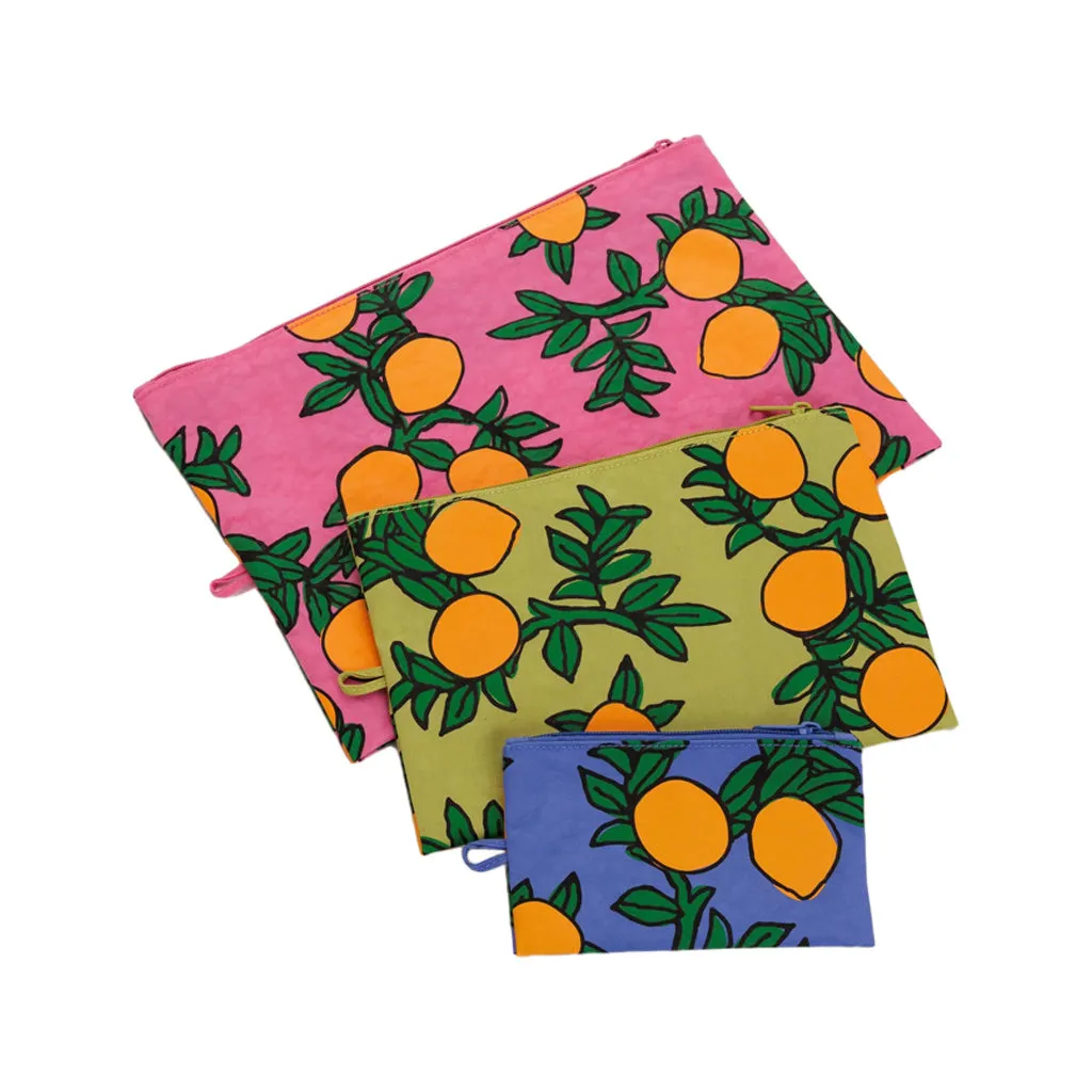 Baggu Go Pouch Set, Orange Trees
