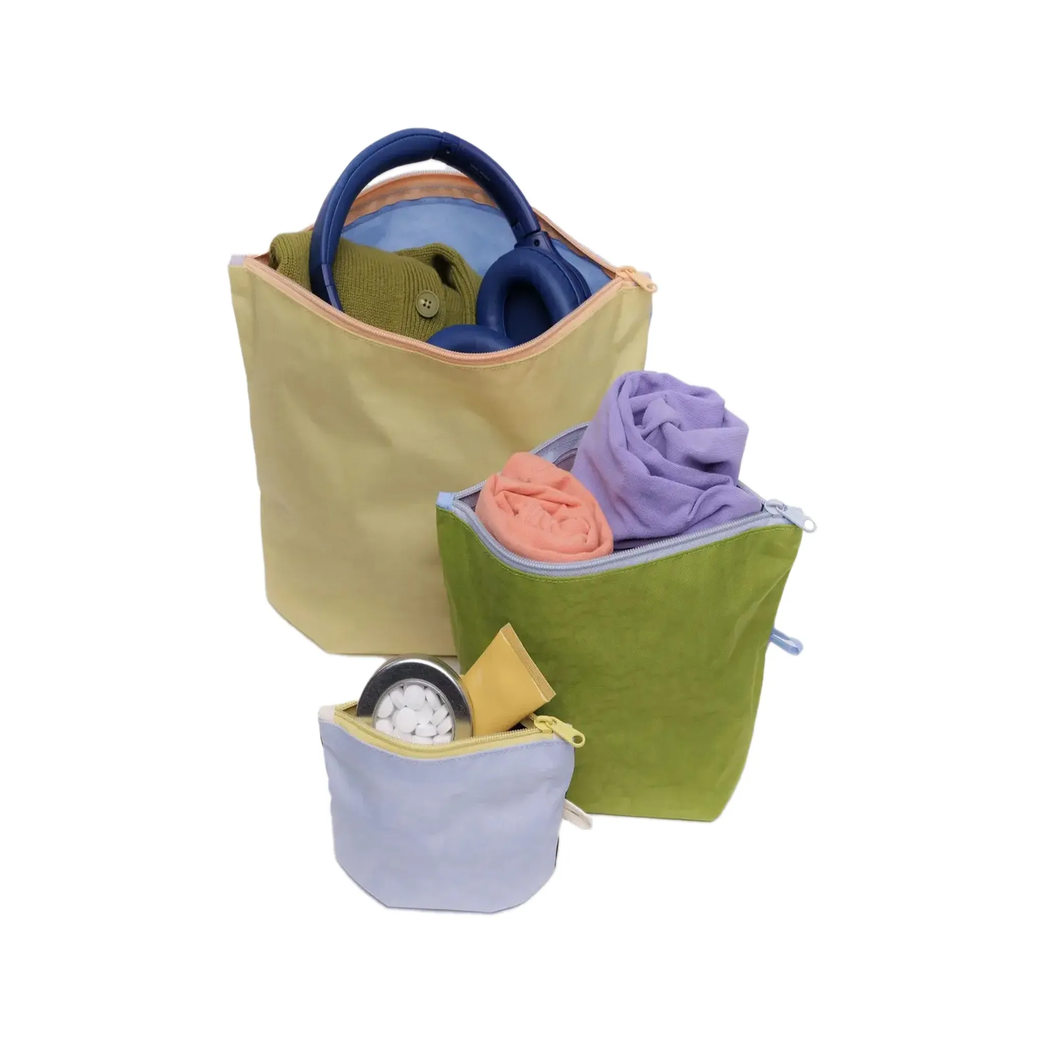 Baggu Go Pouch Set, Pastels Colorblock