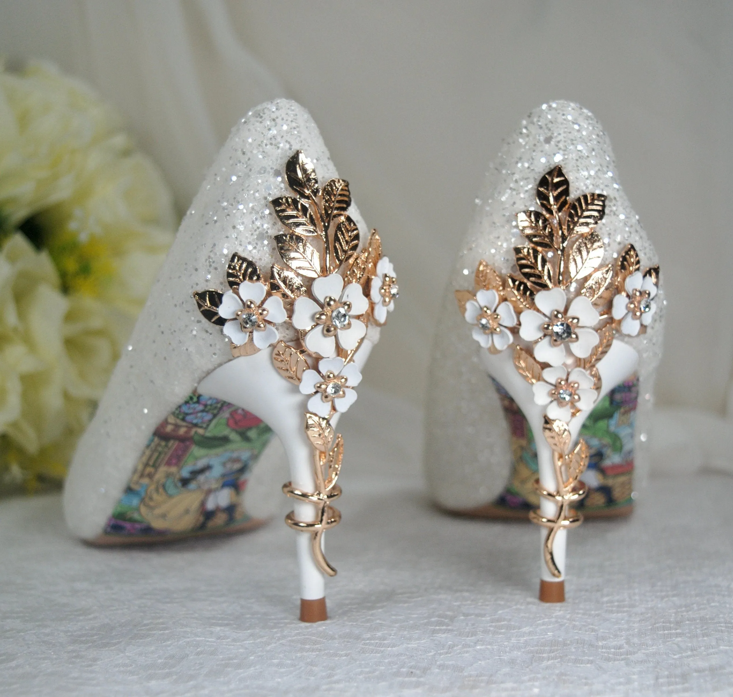 Beauty and the Beast 7cm Bridal Shoes UK6/US8.5