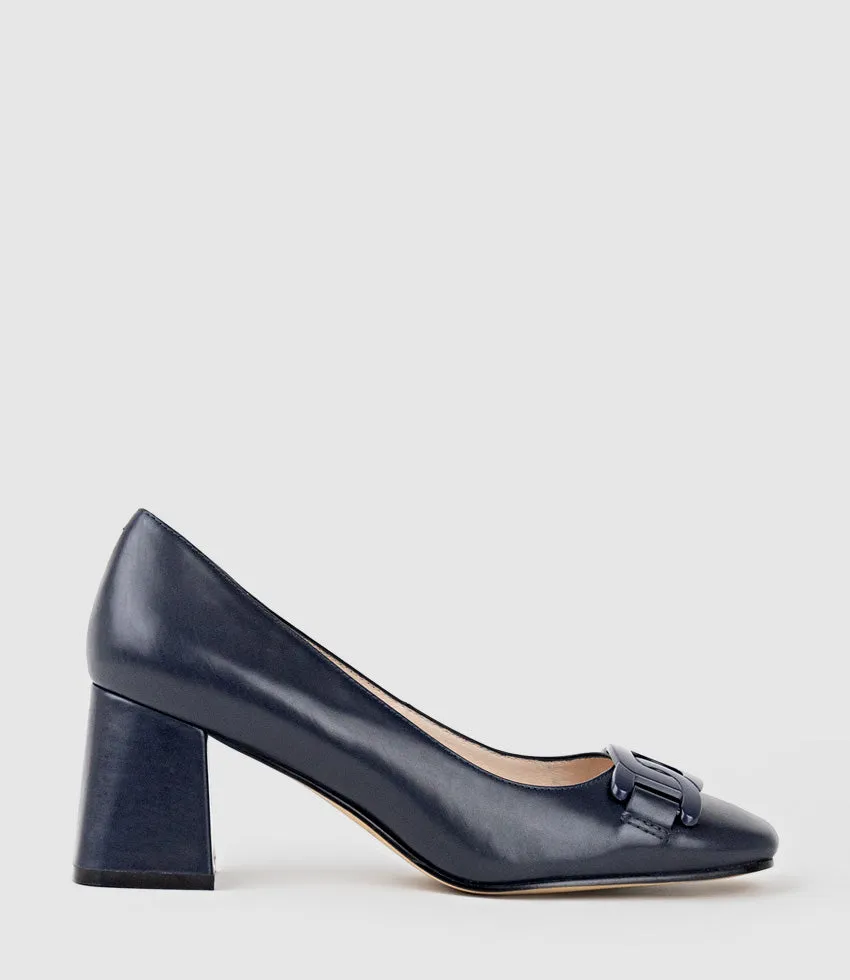 BIANCA65 Pump with Trim in Navy Calf