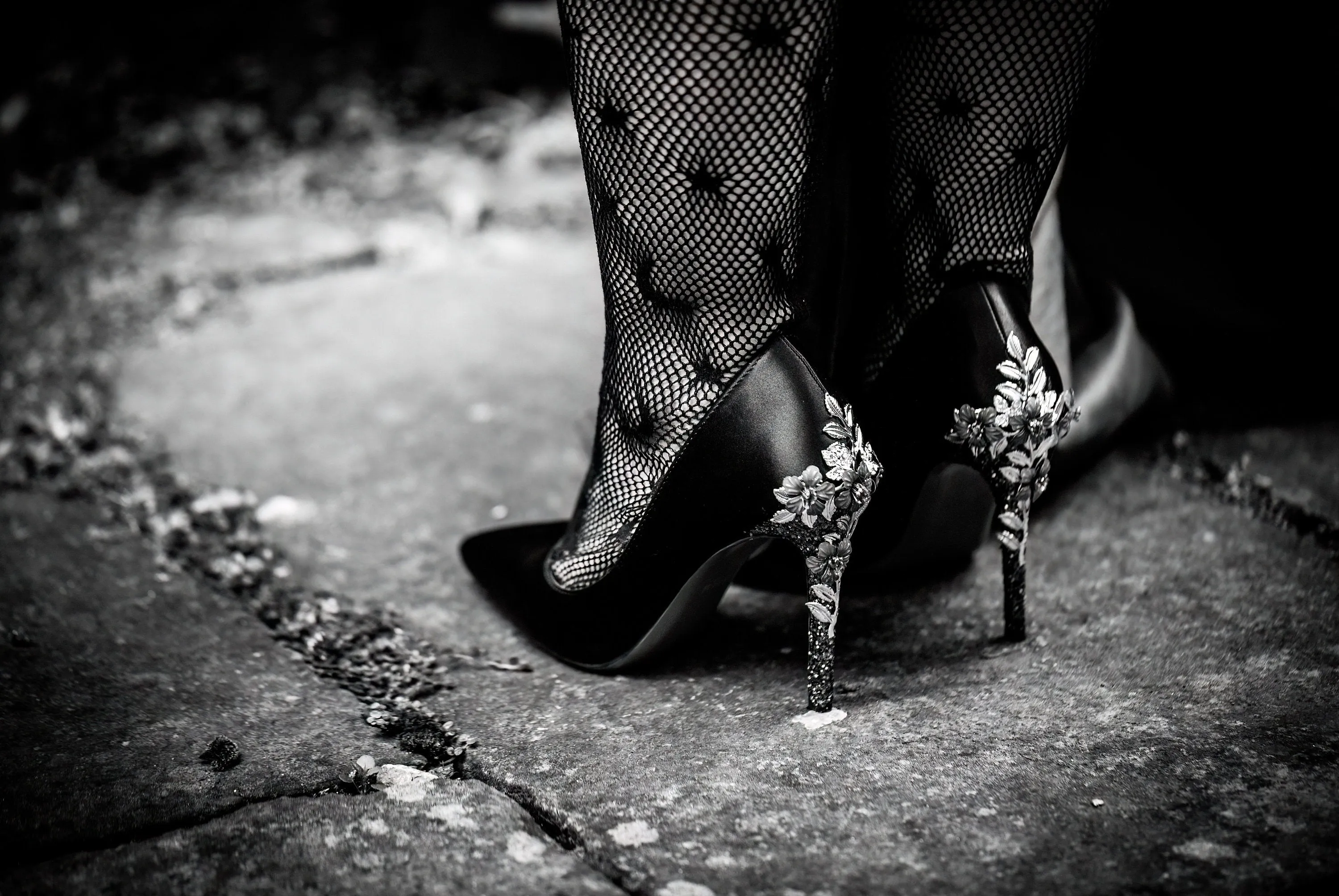 Black Satin with Red Soles Size UK6.5/US9