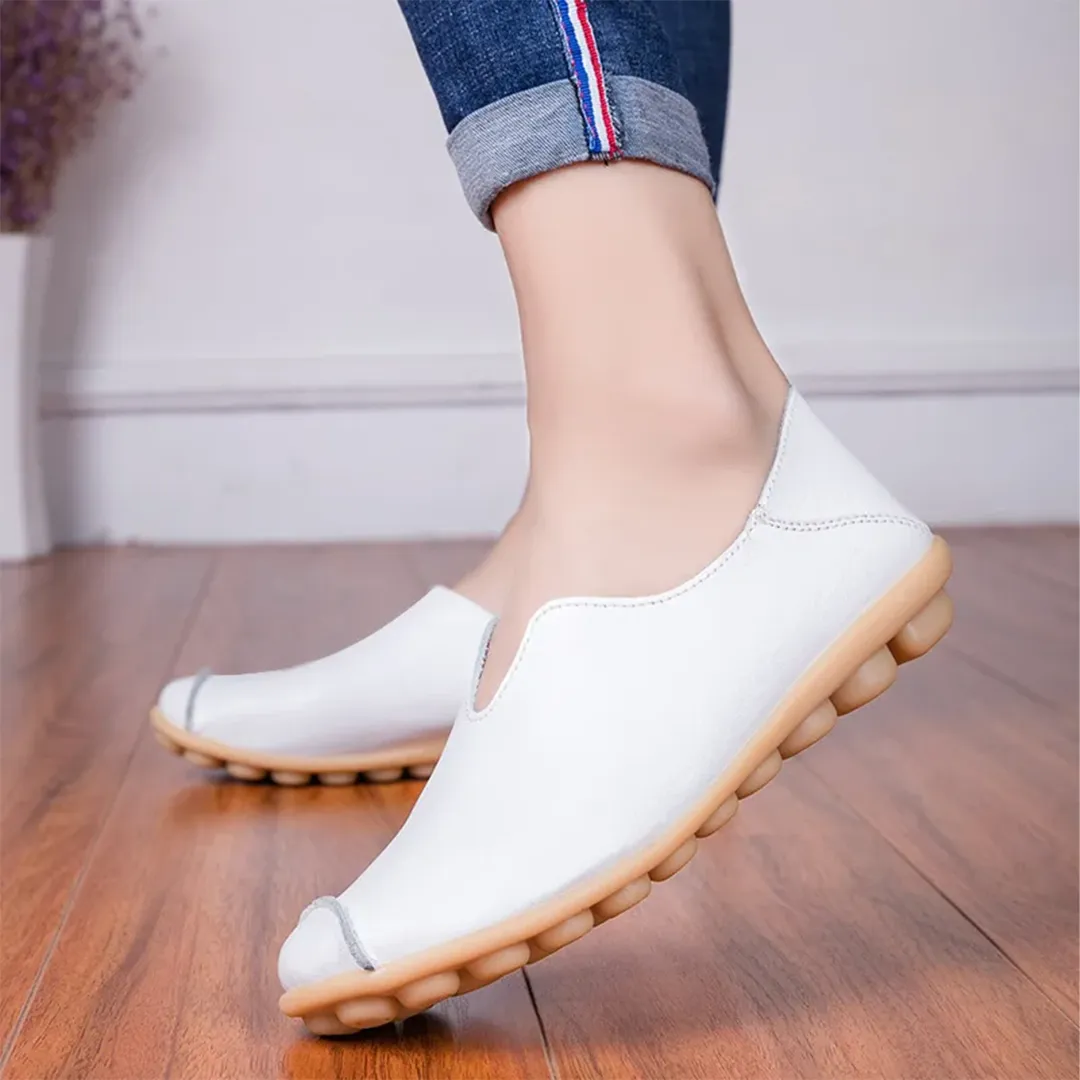 Blisscomfy Wide Toe Box & Wide Size Leather Moccasin - Basic Colors