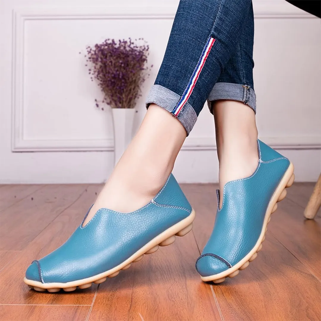 Blisscomfy Wide Toe Box & Wide Size Leather Moccasin - Basic Colors