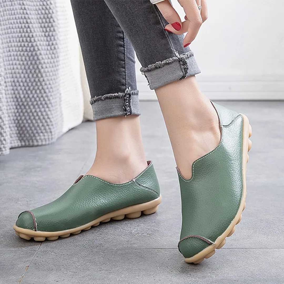Blisscomfy Wide Toe Box & Wide Size Leather Moccasin - Loved Colors