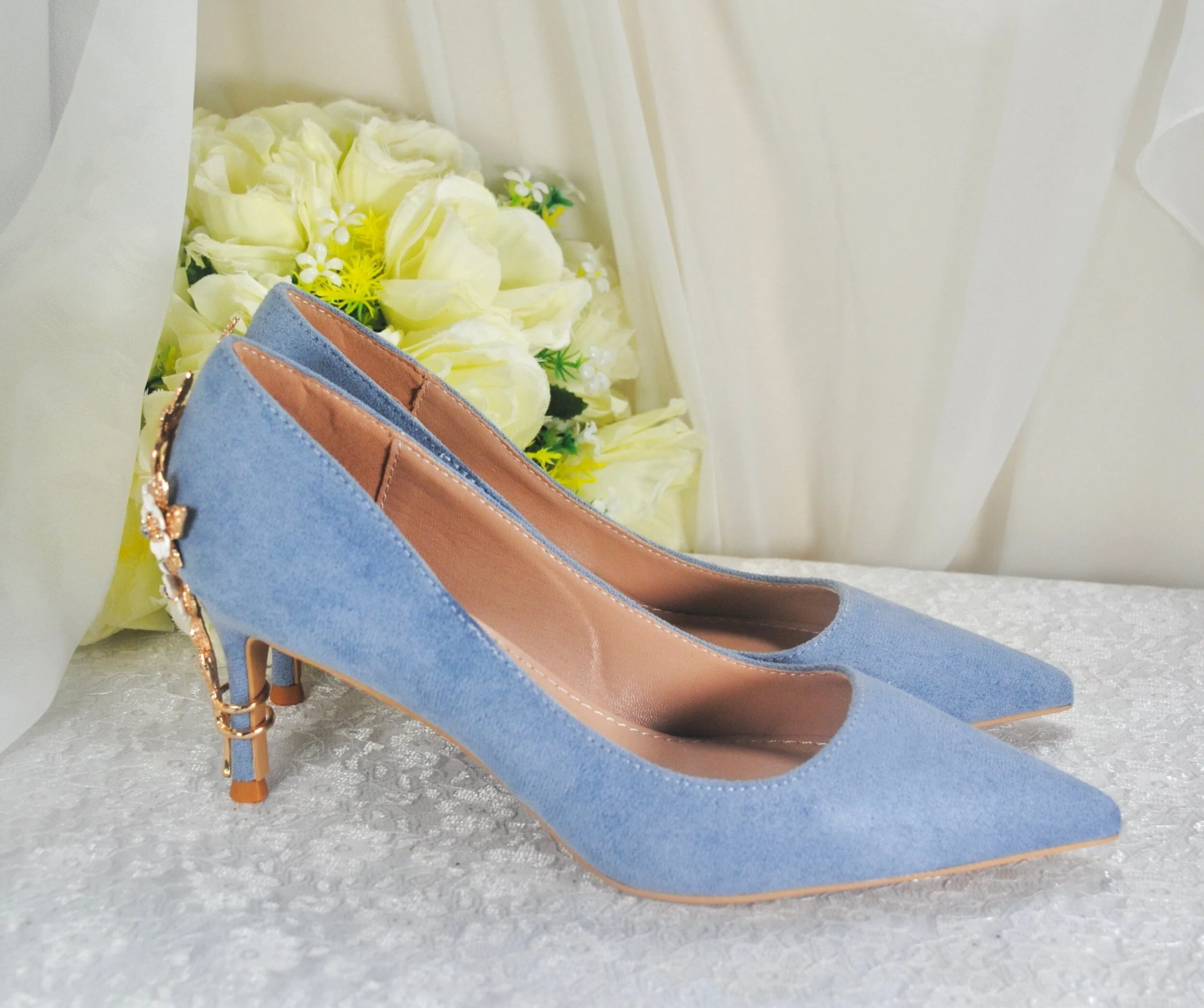Blue Suede 8cm UK6/US8.5