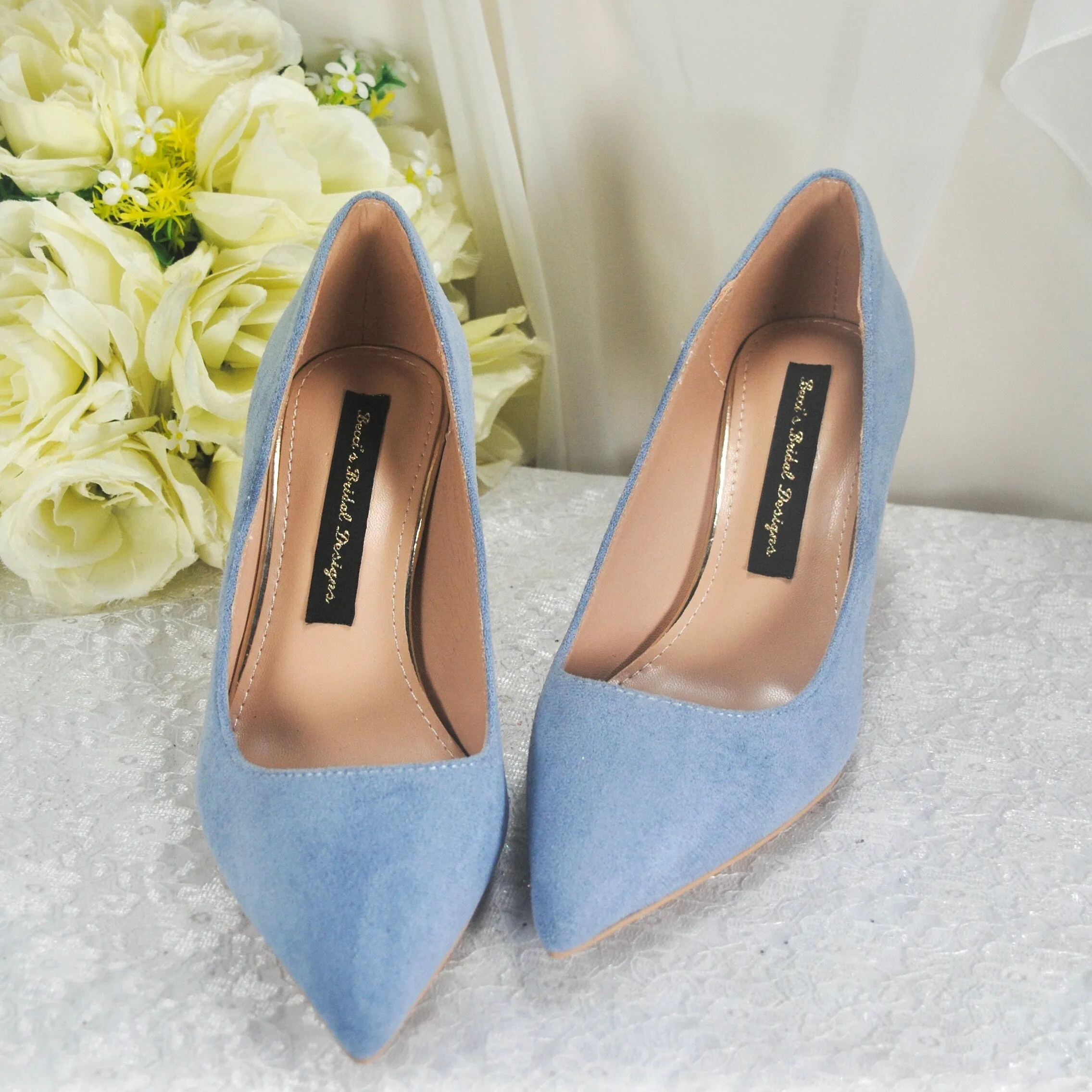 Blue Suede 8cm UK6/US8.5