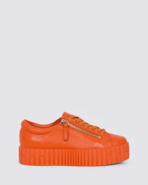 BONGOE PLATFORM SNEAKERS ORANGE LEATHER