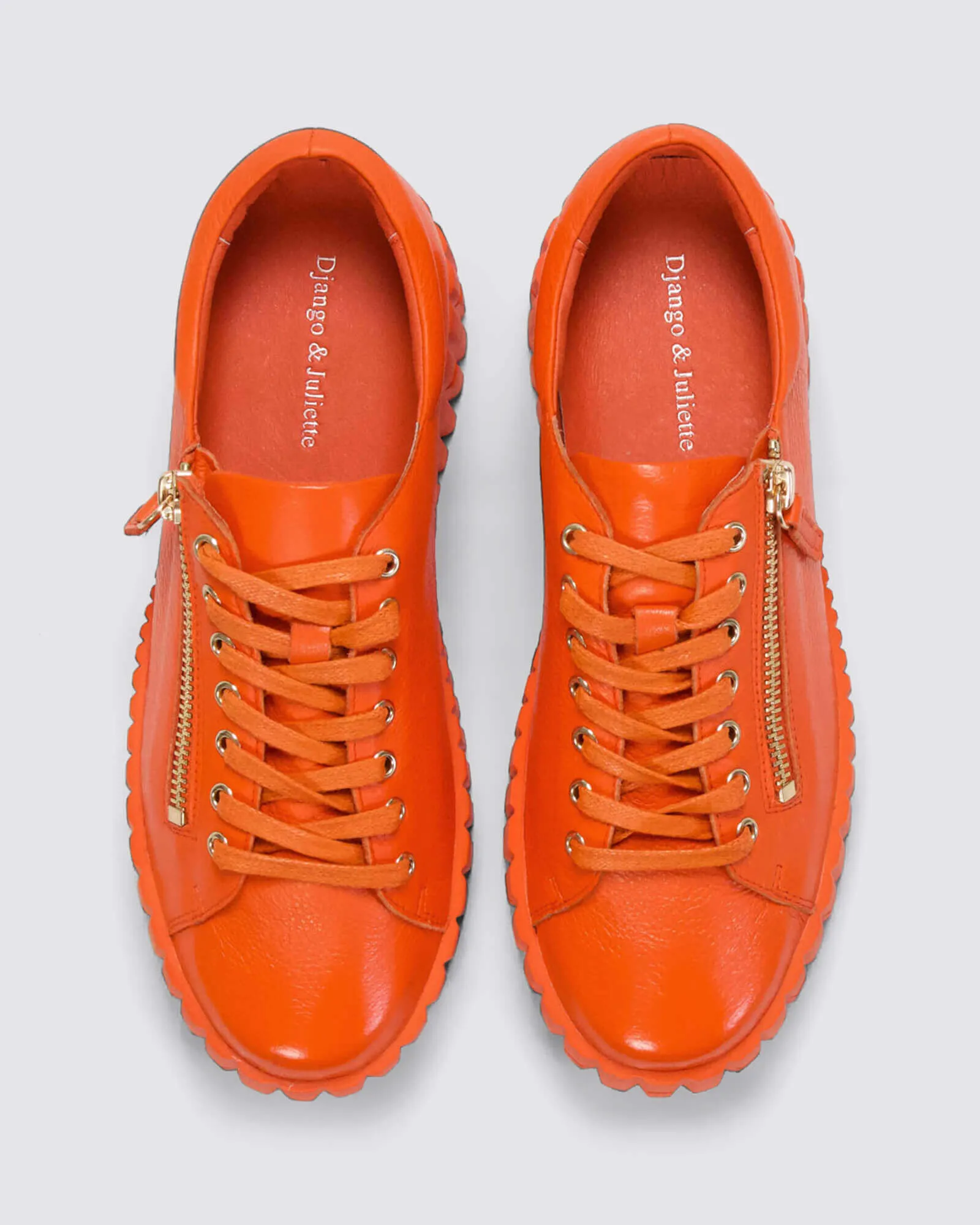BONGOE PLATFORM SNEAKERS ORANGE LEATHER