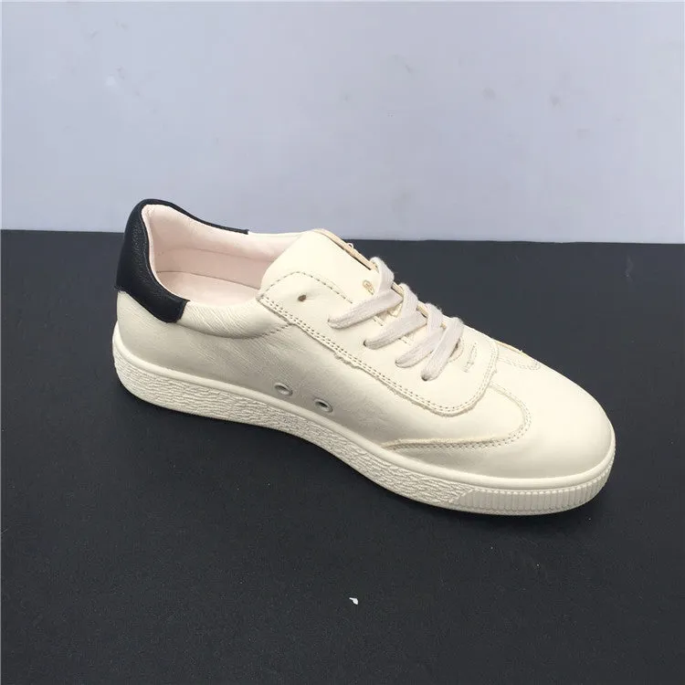 BOOPDO DESIGN LEATHER TRAINERS WITH LETTERS DETAIL