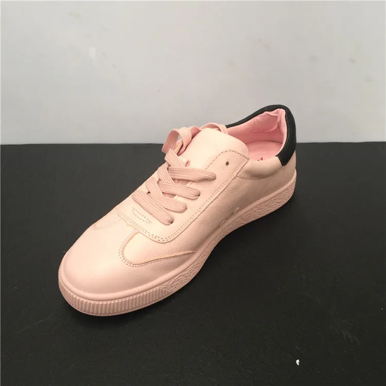 BOOPDO DESIGN LEATHER TRAINERS WITH LETTERS DETAIL