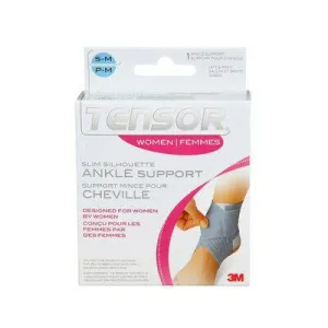 Braces & Supports - 3M Tensor Women Slim Silhouette Ankle Support, Light Blue, Small/Medium, (Case of 12), 144694
