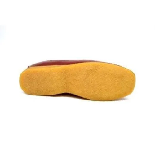British Walkers Harlem Men's Burgundy Leather Crepe Sole Slip On Shoes