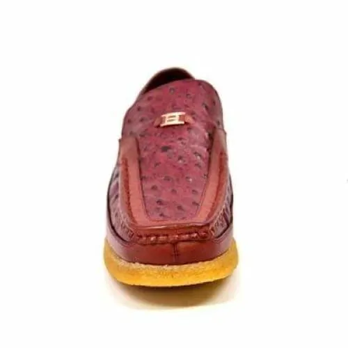 British Walkers Harlem Men's Burgundy Leather Crepe Sole Slip On Shoes