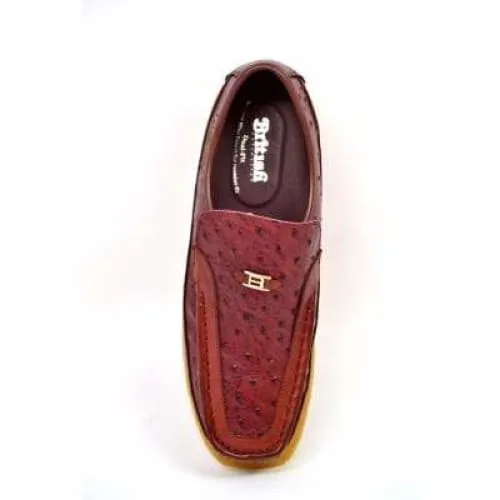 British Walkers Harlem Men's Burgundy Leather Crepe Sole Slip On Shoes