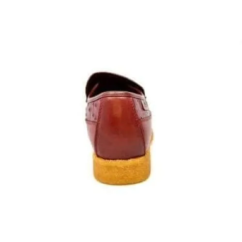 British Walkers Harlem Men's Burgundy Leather Crepe Sole Slip On Shoes