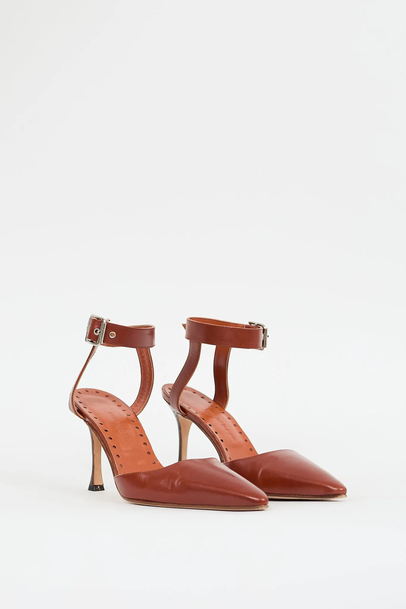 Brown Leather Pointed Pump