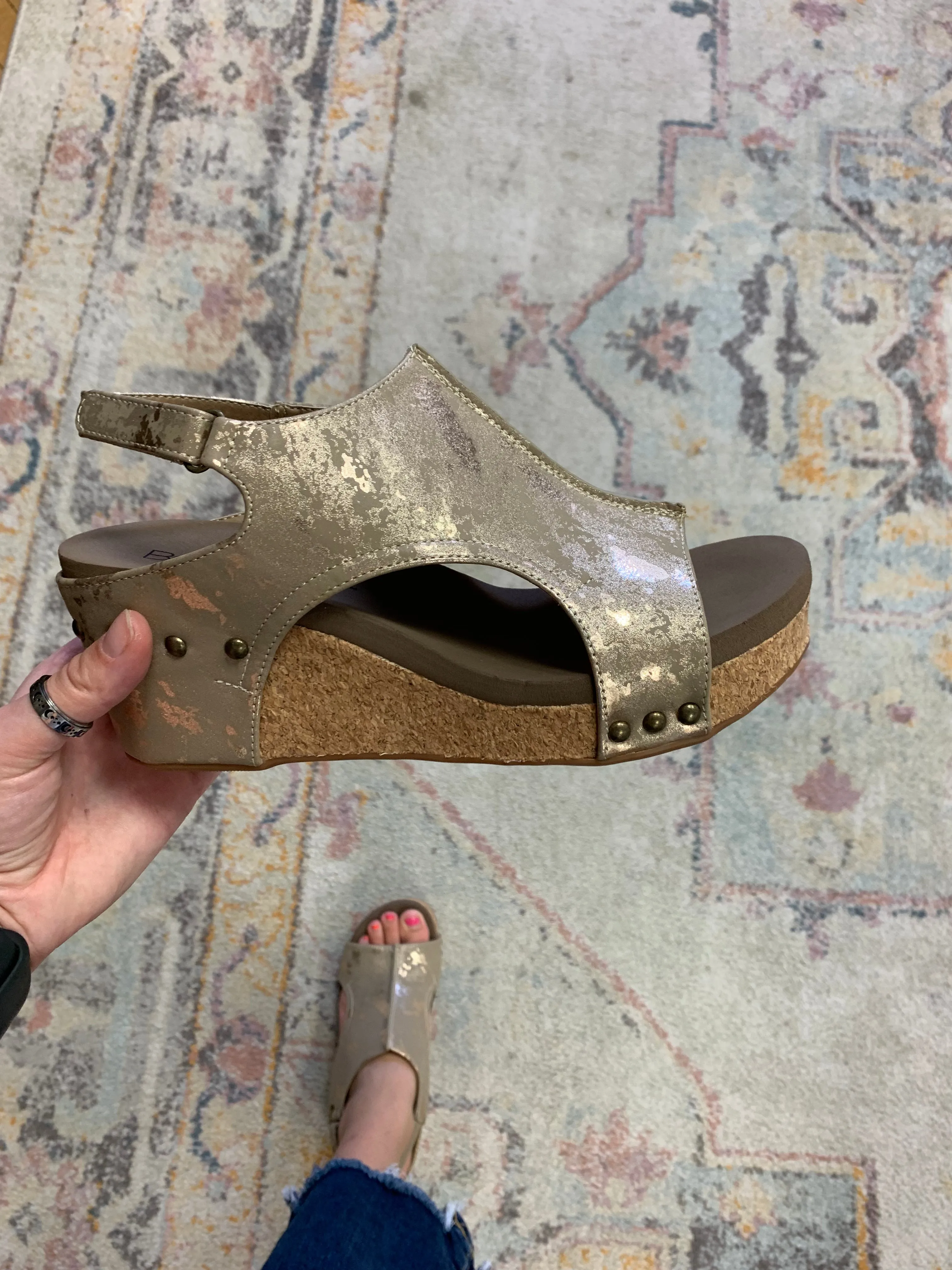Carley Sandals - Taupe Metallic