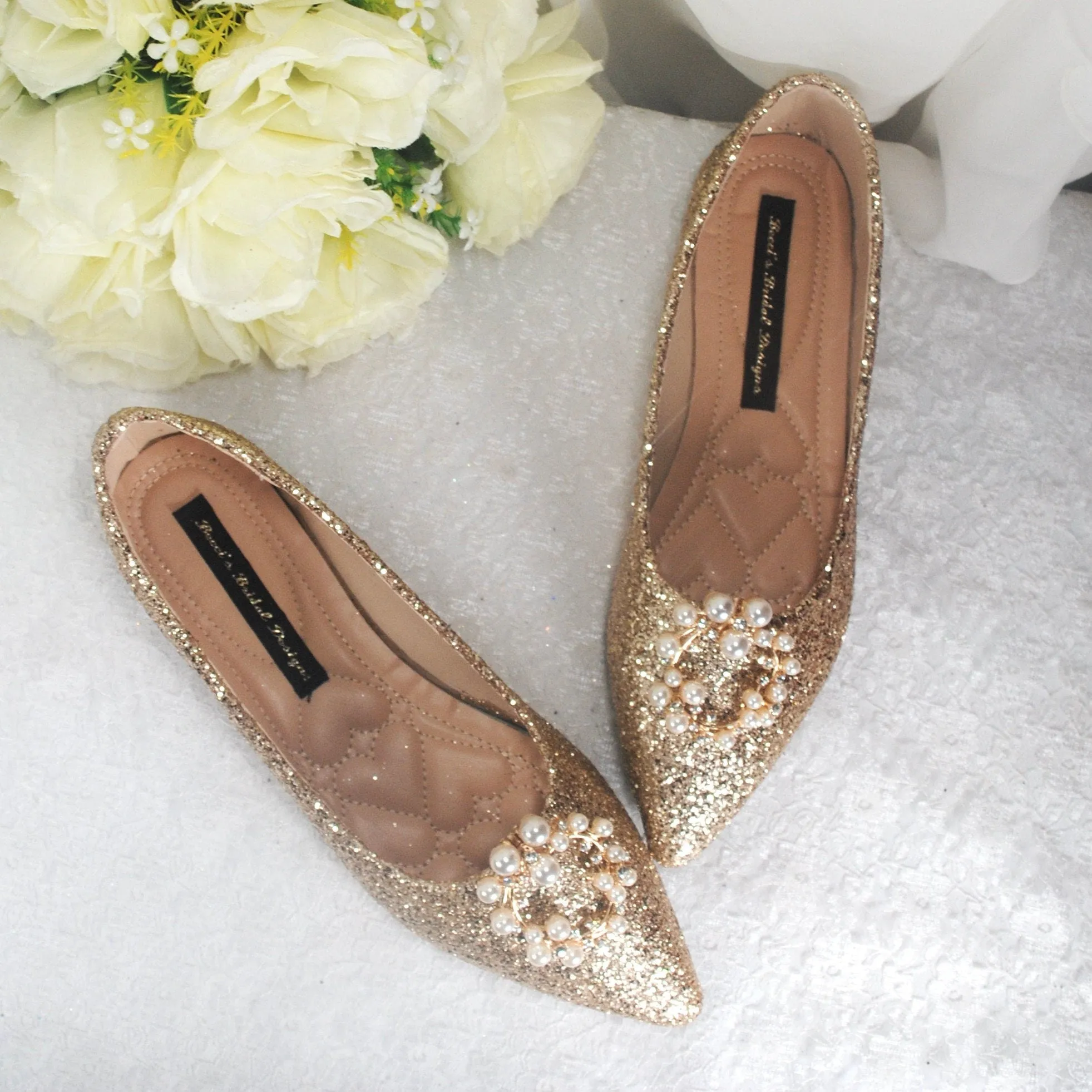 Champagne Bridal Flats