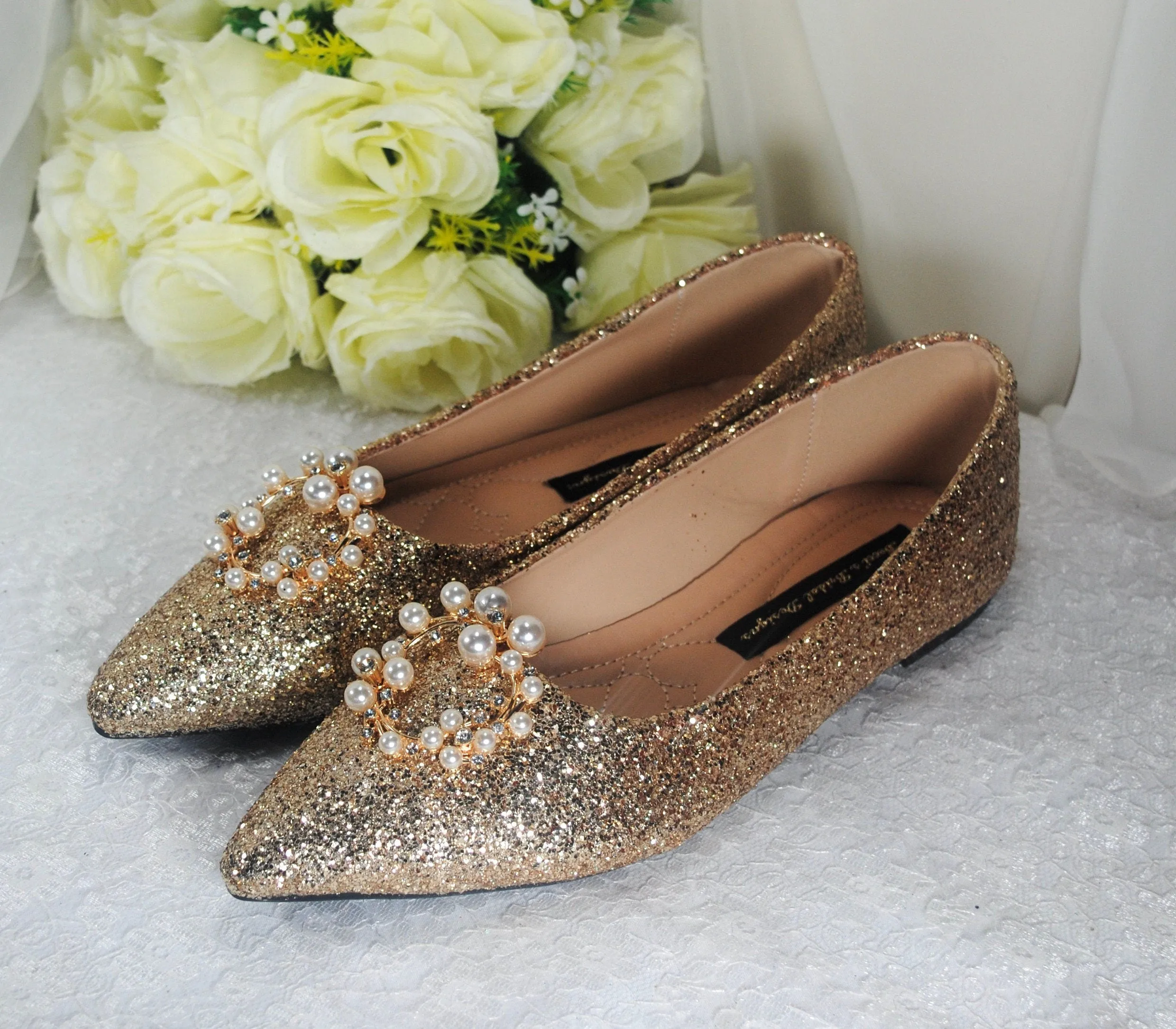 Champagne Bridal Flats