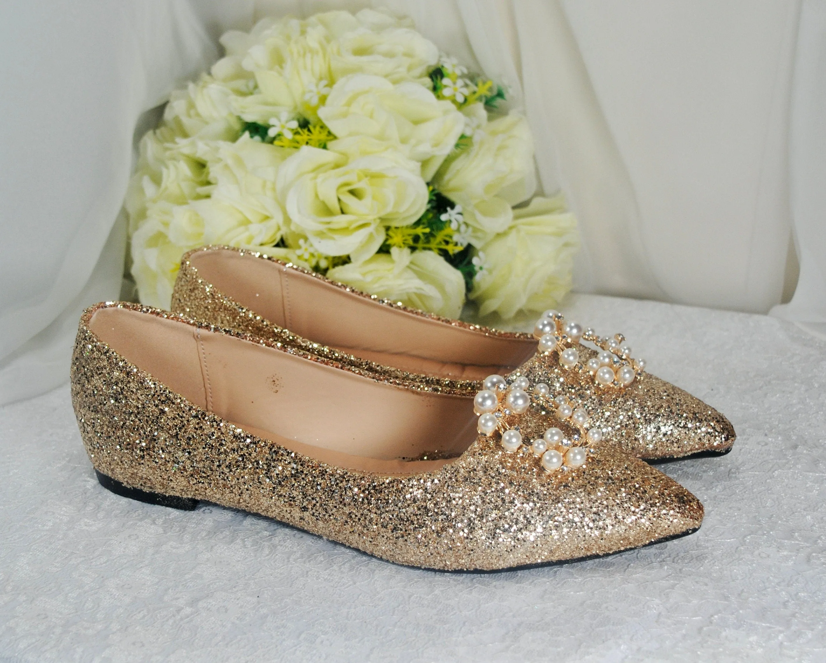 Champagne Bridal Flats