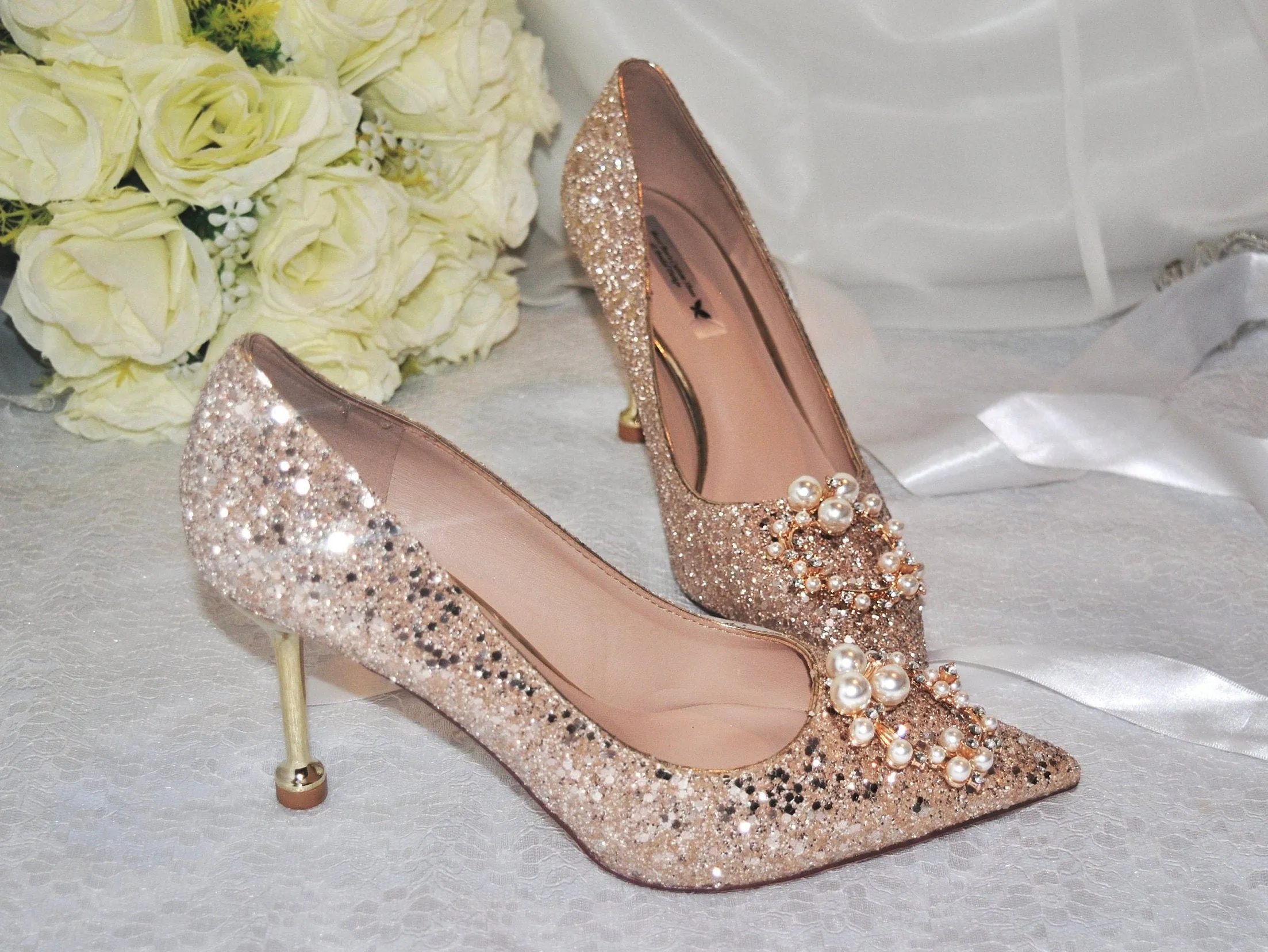 Champagne Gold Glitter Shoes