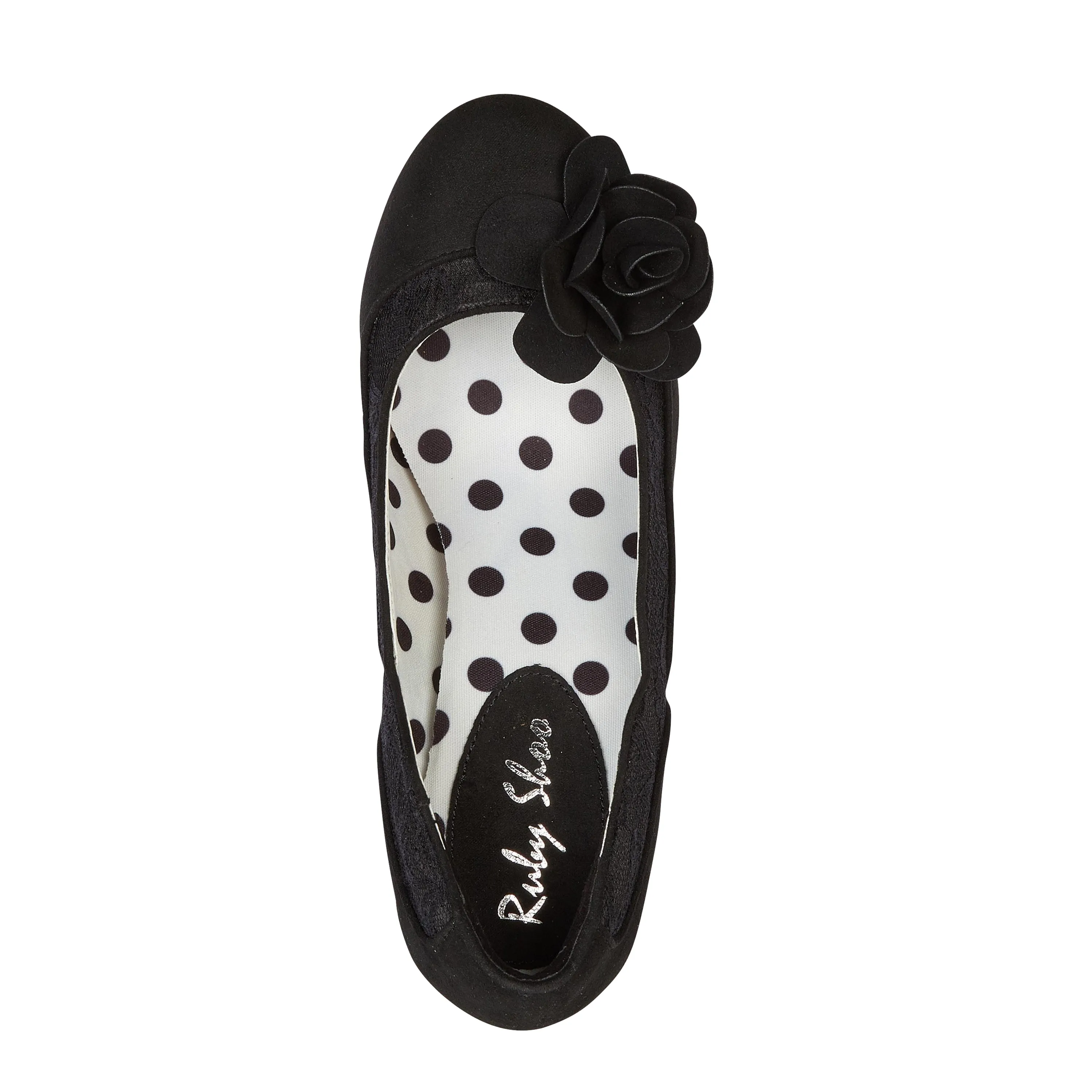Chrissie Noir Black Mid Heel Lace Court Shoes & Matching Tirana Bag by Ruby Shoo