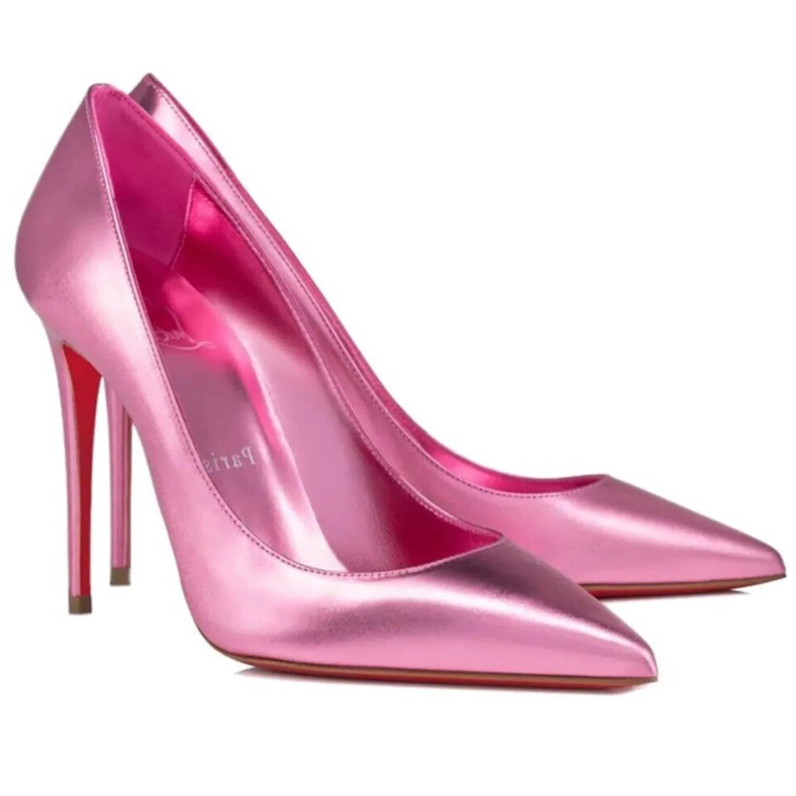 Christian Louboutin So Kate 120 pointed toe Metallic Pink pumps