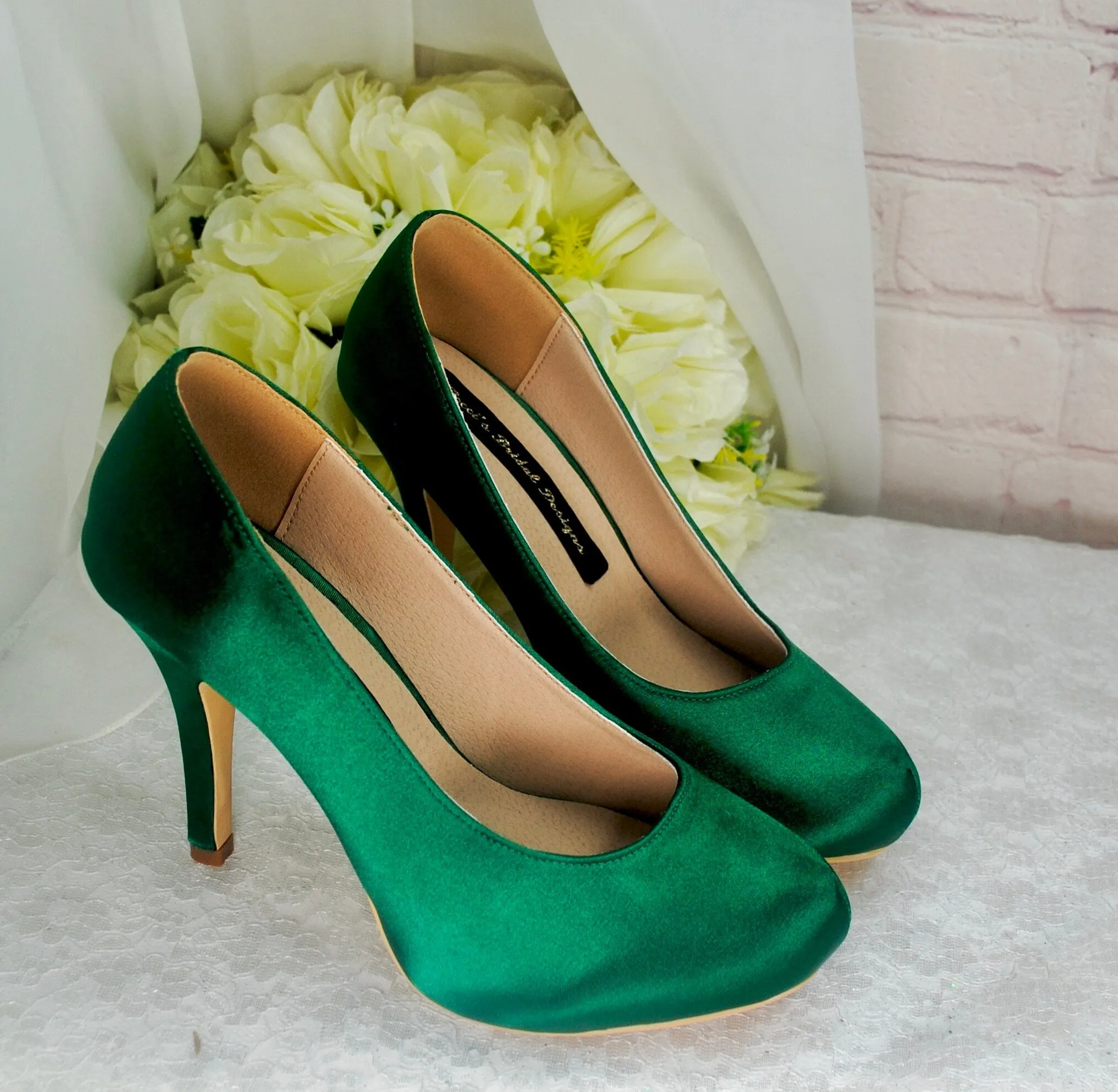 Classic Satin Round Toe Court Shoes