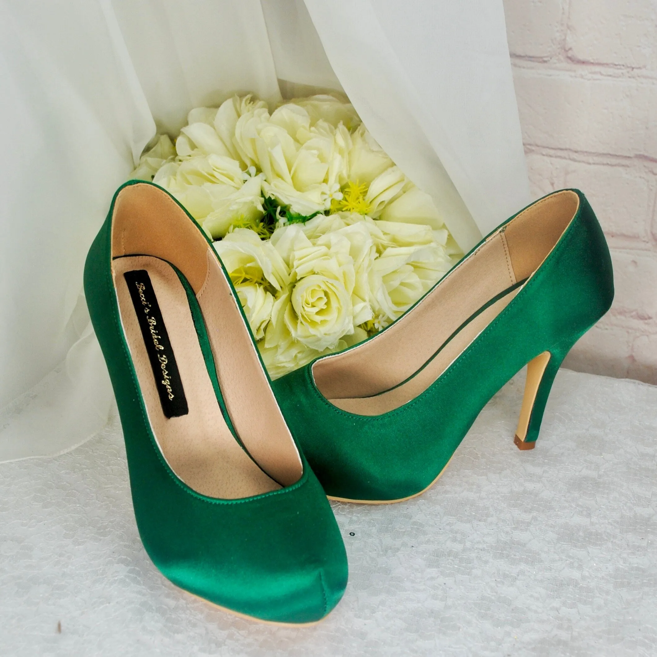Classic Satin Round Toe Court Shoes